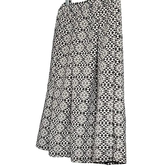 JOE BENBASSET PLEATED MIDI SKIRT, WOMENS, XS, GREY BLACK WHITE DIAMOND PATTERN - Picture 4 of 8